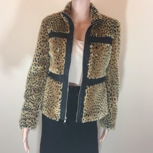 A.B.S. Vintage Leopard Faux Fur Animal Print Jacket